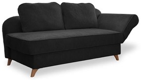 Șezlong gri antracit cu tapițerie din catifea reiată (cu colț pe partea dreaptă) Chic Charlotte – Miuform