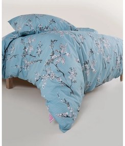 Lenjerie de pat albastră din bumbac ranforcé pentru pat dublu, extinsă 240x220 cm Blue Floral – Mila Home Luxury