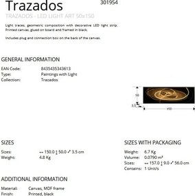 Tablou de perete decorativ cu iluminat Trazados