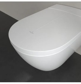 Set vas WC rimless suspendat, cu capac electronic, functie de bideu, Villeroy&amp;Boch ViClean, DirectFlush, CeramicPlus, V0E100R1