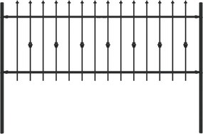 vidaXL Gard cu țărușe Negru 200 x 130 cm Oțel vopsit electrostatic