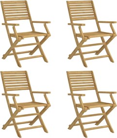 vidaXL Scaune grădină pliante 4 buc 54,5x61,5x86,5cm lemn masiv acacia