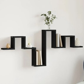 vidaXL Raft de perete, negru, 104,5x10x43 cm, lemn prelucrat
