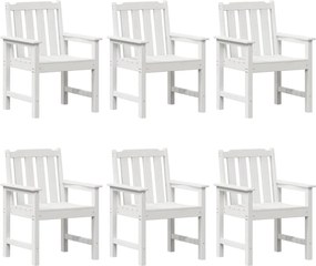 vidaXL Scaun pentru Grădină 6 pcs Alb 65.5 x 59 x 88 cm Polietilenă