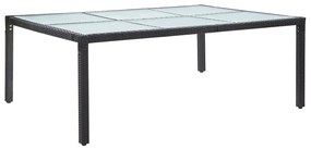 vidaXL Masă de exterior, negru, 200x150x74 cm, poliratan