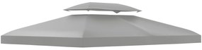 Outsunny Copertina pentru cort 4x3 m cu 2 niveluri, copertina pentru cort din poliester anti-UV cu chingi din Velcro, gri deschis