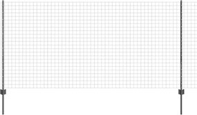 vidaXL Gard cu Stâlp Gri 1,2 x 10 m Oțel și PVC