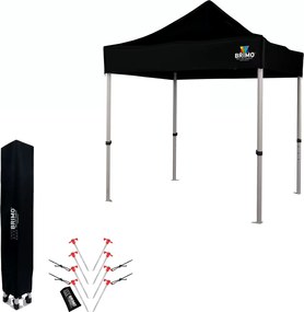 Stand de vânzare pliabil din aluminiu fără pereți | BRIMO Exclusive Alu 2x2 m - fără pereți - Negru