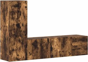 vidaXL Set dulapuri TV, 3 piese, stejar fumuriu, lemn prelucrat