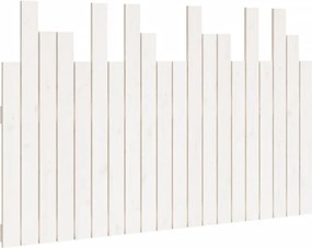 vidaXL Tăblie de pat pentru perete, alb, 127,5x3x80 cm, lemn masiv pin