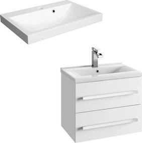 Set dulap baza suspendat Defra Granada alb cu lavoar compozit Olex 60