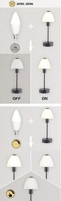 Veioza, lampa de birou design modern Lydia negru mat