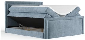 Pat boxspring albastru cu spațiu de depozitare 200x200 cm Lavenda – Maison de Rêve