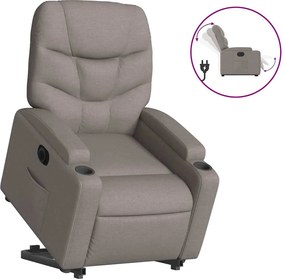 vidaXL Fotoliu electric rabatabil cu ridicare, gri taupe, textil