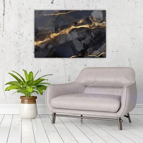 Tablou - Negru - decor auriu (90x60 cm)
