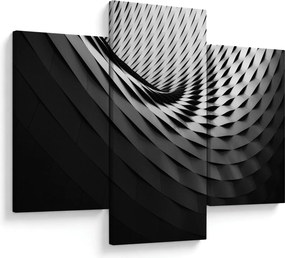 Tablou abstract - spirală alb neagră (90x60 cm)