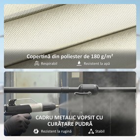 Outsunny Umbrelă Dublă de Grădină 3x1.5 m, Umbrelă de Exterior cu Sac de Nisip, Anti UV 50+, Bej | Aosom Romania