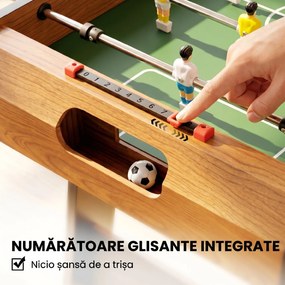 HOMCOM Masă de Fotbal Pliabilă, 22 Jucători și 2 Bile, 98x42x62,5 cm, Lemn | Aosom Romania
