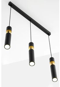 Lustră pe cablu Jupiter 2004 ALAS 3xGU10/10W/230V negru/auriu