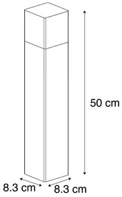 Lampă de exterior cu pichet negru din sticlă opala 50 cm cu pichet de sol și glandă pentru cablu - Danemarca