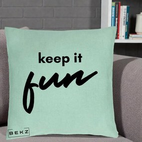 Perna Decorativa Keep It Fun, 40x40 cm, Verde Menta, Husa Detasabila, Perna Inclusa, BEKZ®