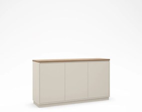 Comodă bej cu aspect de lemn de stejar 152x84x40 cm Loreta – Marckeric