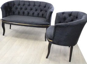 Fotoliu Milano, negru, picioare negru, Homs