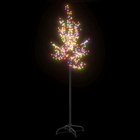 Pom Craciun, 220 LED-uri lumina colorata, flori de cires, 220cm 1, Multicolour, 220 cm