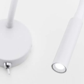 Aplica minimalista cu reader LED directionabil Kurt alba