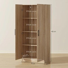 HOMCOM Dulap de Bucătărie Modern cu Rafturi Ajustabile și Uși Amortizate Lemn | Aosom Romania