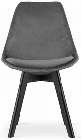 Scaun BALI MARK VELVET gri deschis cu picioare negre
