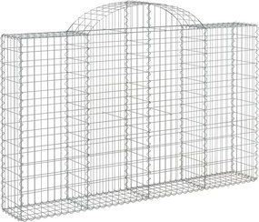 vidaXL Coș gabion arcuit 200x30x120/140 cm fier galvanizat