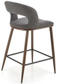 Scaun de bar tapitat H114 gri/nuc