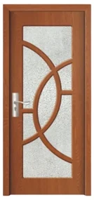 Usa Interior din MDF Novo Doors ND309, Cadru din Lemn Masiv, Geam Sablat, KIT COMPLET, Toc , Manere si balamale incluse (Culoare: Crem, Dimensiune: