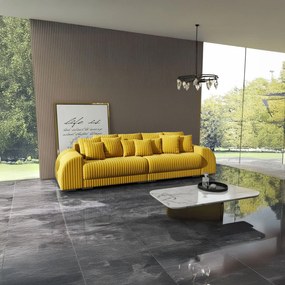 Canapea extensibilă dumonde cu 2 lăzi de depozitare si sezut confortabil din spuma high-density, Verona Ambiance Mustar 310x100 cm