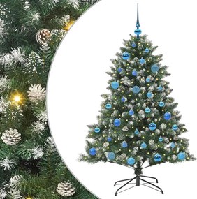 vidaXL Brad de Crăciun artificial Verde 150 cm PVC și Plastic și Oțel