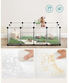 SongmicsHome Țarc pentru animale mici din plastic transparent BEN, 125x63x42 cm, transparent