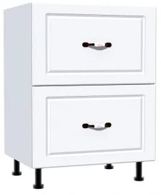 Corp inferior 60 cu 2 sertare metalice greutate Zebra MDF alb