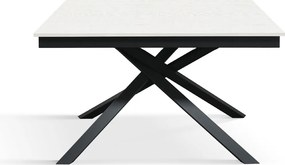 Masa Tiglio, blat extensibil pal laminat, picior metalic - BLAT ALB, PICIOR GRI ANTRACIT - 120 CM / 80 CM