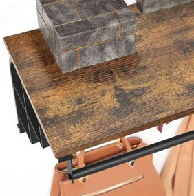 Cuier de perete cu poliță NATE, maro/negru