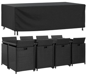 364805 vidaXL Husă mobilier de grădină negru 229x113x73 cm impermeabil 420D