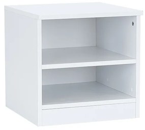 Noptieră Miami deschisă 40x40 cm alb-alb