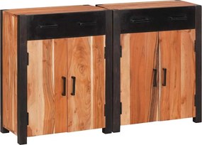 vidaXL Bufet 2 pcs Maro 110 x 30 x 75 cm Lemn Solid de Acacia