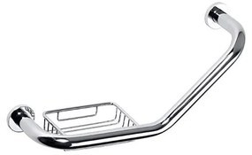 Mâner cu săpunieră, 45,5 x 25 cm, inox/argintiu