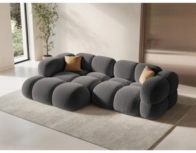 Colțar gri cu tapițerie din catifea (cu colț pe partea stângă/cu șezlong) Loretto – Cosmopolitan Design