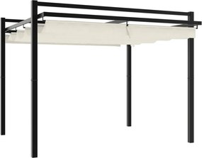 vidaXL Foișor de grădină acoperiș retractabil crem 3x3 m aluminiu