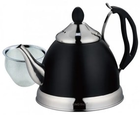 Ceainic cu infuzor Kinghoff KH 1538, 1L, Inox, Negru/Argintiu