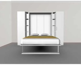 Set pat rabatabil dublu si 2 dulapuri Royal Single Wardrobe (50 cm) - Royal SMALL Wardrobe SET (150X200)