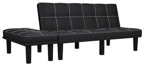 Canapea cu 2 locuri, negru, material textil Negru