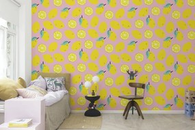 Tapet Lemons, Pink, Rebel Walls